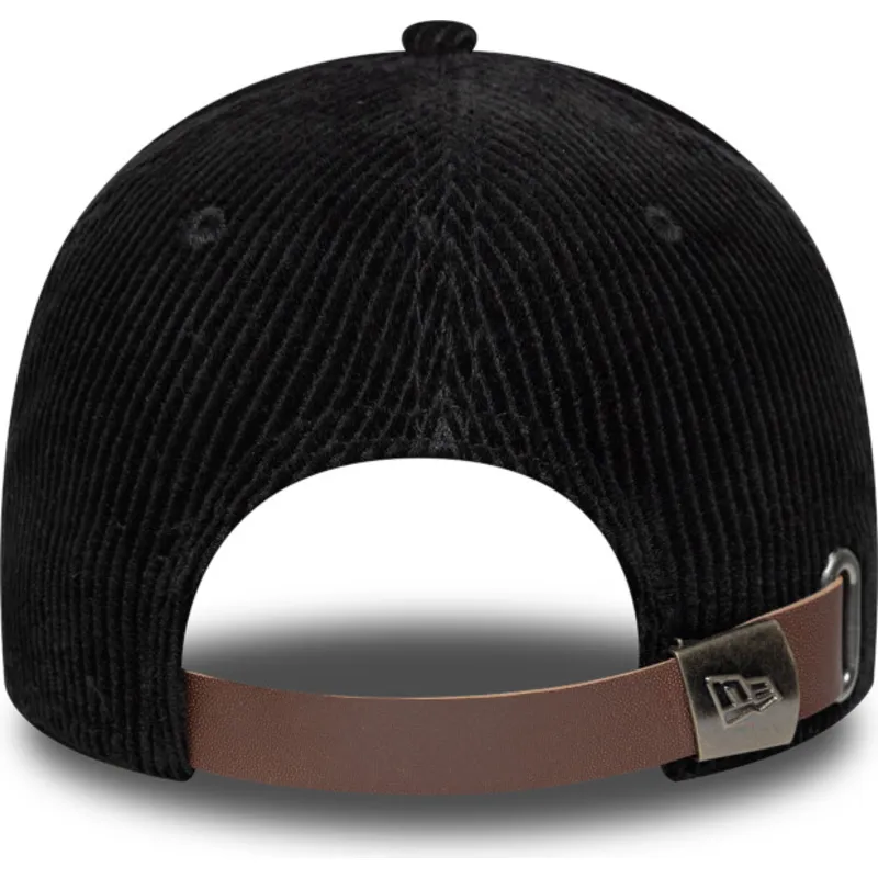 Casquette New Era 9FORTY E-Frame Cord Stade Toulousain – Noir – Taille Unique Adulte – 100% Coton – Visière Courbée, Sangle Réglable