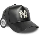 bone-curvo-preto-ajustavel-9forty-e-frame-img-leather-da-new-york-yankees-mlb-da-new-era
