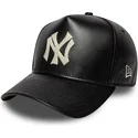 bone-curvo-preto-ajustavel-9forty-e-frame-img-leather-da-new-york-yankees-mlb-da-new-era