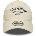 bone-curvo-bege-ajustavel-west-village-9twenty-wordmark-da-new-era