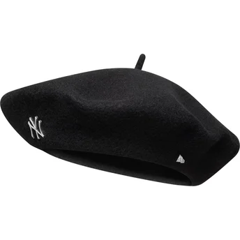 Boina preta para mulheres Pin Wool Beret da New York Yankees MLB da New Era
