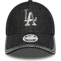 bone-curvo-preto-ajustavel-para-mulheres-9forty-sequin-denim-da-los-angeles-dodgers-mlb-da-new-era