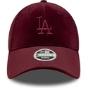 bone-curvo-grena-ajustavel-para-mulheres-9forty-velour-da-los-angeles-dodgers-mlb-da-new-era
