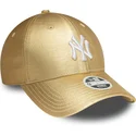 bone-curvo-dourado-ajustavel-para-mulheres-9forty-metallic-da-new-york-yankees-mlb-da-new-era