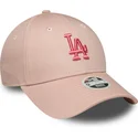 bone-curvo-rosa-ajustavel-para-mulheres-com-logo-rosa-9forty-league-essential-da-los-angeles-dodgers-mlb-da-new-era