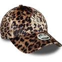bone-curvo-leopardo-ajustavel-para-mulheres-9forty-leao-velour-da-new-york-yankees-mlb-da-new-era