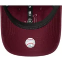 bone-curvo-grena-ajustavel-para-mulheres-com-logo-bege-9twenty-boucle-da-los-angeles-dodgers-mlb-da-new-era