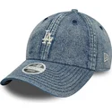 bone-curvo-azul-ajustavel-para-mulheres-9twenty-denim-da-los-angeles-dodgers-mlb-da-new-era
