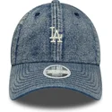 bone-curvo-azul-ajustavel-para-mulheres-9twenty-denim-da-los-angeles-dodgers-mlb-da-new-era