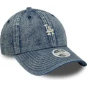 bone-curvo-azul-ajustavel-para-mulheres-9twenty-denim-da-los-angeles-dodgers-mlb-da-new-era