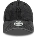 bone-curvo-preto-ajustavel-para-mulheres-9twenty-denim-da-new-york-yankees-mlb-da-new-era