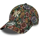 bone-curvo-multicolor-ajustavel-para-mulheres-9twenty-floral-da-new-york-yankees-mlb-da-new-era