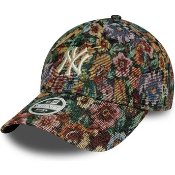 Boné curvo multicolor ajustável para mulheres 9TWENTY Floral da New York Yankees MLB da New Era