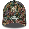 bone-curvo-multicolor-ajustavel-para-mulheres-9twenty-floral-da-new-york-yankees-mlb-da-new-era