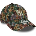 bone-curvo-multicolor-ajustavel-para-mulheres-9twenty-floral-da-new-york-yankees-mlb-da-new-era