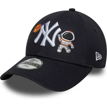 Boné curvo azul marinho ajustável para criança 9FORTY Space Icon da New York Yankees MLB da New Era
