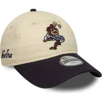 Boné curvo bege e azul marinho ajustável para criança 9TWENTY Mascot da New Era
