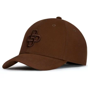 Boné curvo castanho ajustável com logo castanho Baseball Peach OBL061 da Oblack