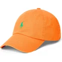 bone-curvo-laranja-ajustavel-com-logo-verde-cotton-chino-classic-sport-da-polo-ralph-lauren