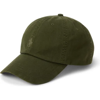 Boné curvo verde ajustável com logo verde Cotton Chino Classic Sport da Polo Ralph Lauren