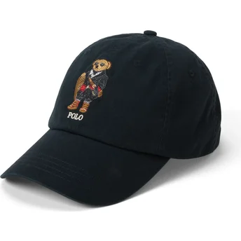 Boné curvo preto ajustável Classic Sport Polo Holiday Bear da Polo Ralph Lauren