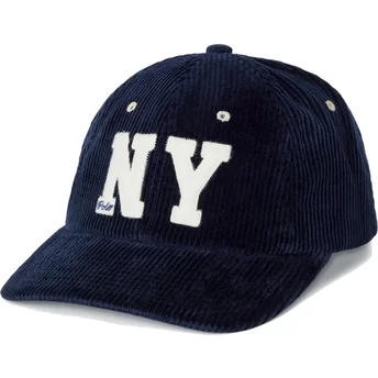 Boné curvo azul marinho ajustável NY Patch Authentic Corduroy da Polo Ralph Lauren
