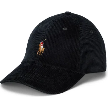 Boné curvo preto ajustável Classic Sport Corduroy da Polo Ralph Lauren