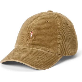 Boné curvo castanho claro ajustável Classic Sport Corduroy da Polo Ralph Lauren