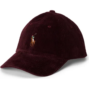 Boné curvo grená ajustável Classic Sport Corduroy da Polo Ralph Lauren