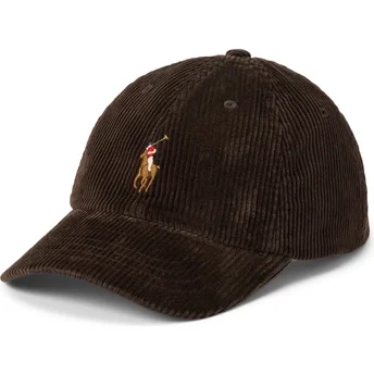 Boné curvo castanho escuro ajustável Classic Sport Corduroy da Polo Ralph Lauren