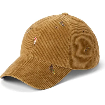 Boné curvo castanho ajustável Classic Sport Duck Corduroy da Polo Ralph Lauren