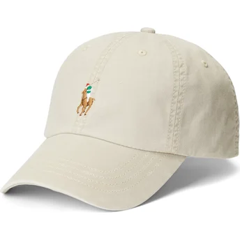 Boné curvo bege ajustável Classic Sport Stretch Cotton Twill da Polo Ralph Lauren