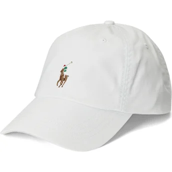 Boné curvo branco ajustável Classic Sport Stretch Cotton Twill da Polo Ralph Lauren