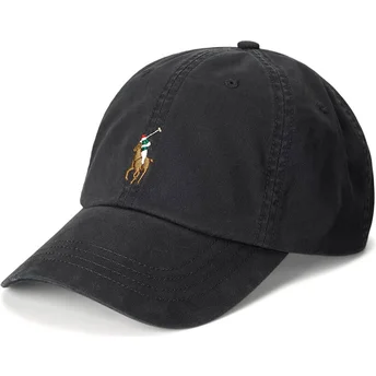 Boné curvo preto ajustável Classic Sport Stretch Cotton Twill da Polo Ralph Lauren