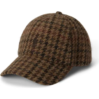Boné curvo castanho ajustável Checked Wool Tweed da Polo Ralph Lauren