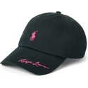 bone-curvo-preto-ajustavel-pink-pony-twill-da-polo-ralph-lauren