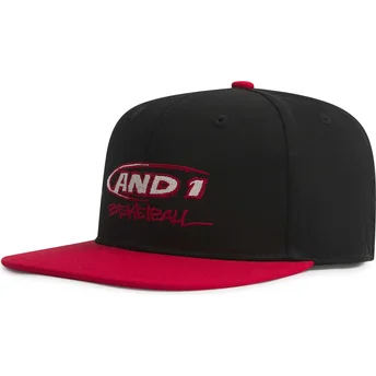 Boné plano preto e vermelho snapback Graffiti Logo da AND1
