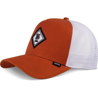 Boné trucker laranja e branco HFT Match DNC da Djinns
