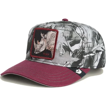 Boné curvo vermelho snapback rhinocéros Tuff Camo Desaturated Camo The Farm da Goorin Bros.