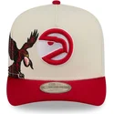 bone-curvo-bege-e-vermelho-snapback-9fifty-a-frame-precurved-hardwood-classics-da-atlanta-hawks-nba-da-new-era