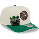 bone-curvo-bege-e-verde-snapback-9fifty-a-frame-precurved-hardwood-classics-da-boston-celtics-nba-da-new-era