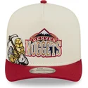 bone-curvo-bege-e-vermelho-snapback-9fifty-a-frame-precurved-hardwood-classics-da-denver-nuggets-nba-da-new-era