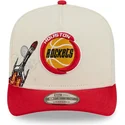 bone-curvo-bege-e-vermelho-snapback-9fifty-a-frame-precurved-hardwood-classics-da-houston-rockets-nba-da-new-era