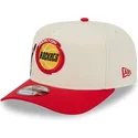 bone-curvo-bege-e-vermelho-snapback-9fifty-a-frame-precurved-hardwood-classics-da-houston-rockets-nba-da-new-era