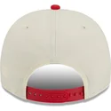 bone-curvo-bege-e-vermelho-snapback-9fifty-a-frame-precurved-hardwood-classics-da-houston-rockets-nba-da-new-era