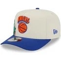 bone-curvo-bege-e-azul-snapback-9fifty-a-frame-precurved-hardwood-classics-da-new-york-knicks-nba-da-new-era