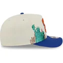 bone-curvo-bege-e-azul-snapback-9fifty-a-frame-precurved-hardwood-classics-da-new-york-knicks-nba-da-new-era