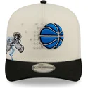 bone-curvo-bege-e-preto-snapback-9fifty-a-frame-precurved-hardwood-classics-da-orlando-magic-nba-da-new-era