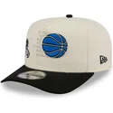 bone-curvo-bege-e-preto-snapback-9fifty-a-frame-precurved-hardwood-classics-da-orlando-magic-nba-da-new-era