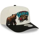 bone-curvo-bege-e-preto-snapback-9fifty-a-frame-precurved-hardwood-classics-da-vancouver-grizzlies-nba-da-new-era